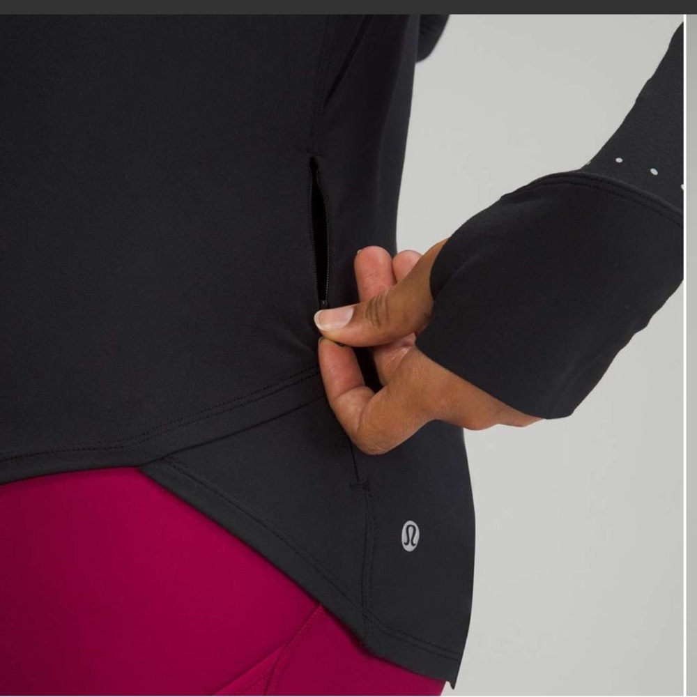 Lululemon Rulu Running Long-Sleeve Mock Neck Shirt in Black W2172 Sz 2 - Picture 2 of 12